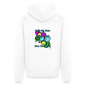 Abeilles - Veste à capuche bio Premium Unisexe - blanc - Dos - Thijin (182cm)