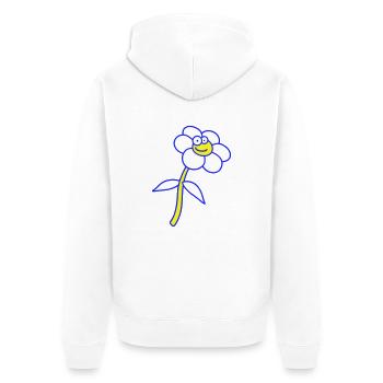Fleur douce Printemps Eté Nature Visage drôle - Veste à capuche bio Premium Unisexe - blanc - Dos - Thijin (182cm)