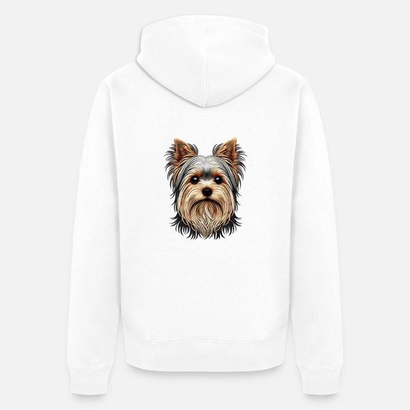 Yorkshire Terrier - Veste à capuche bio Premium Unisexe - blanc