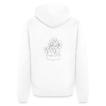 Plant - Unisex Premium Organic Zip Hoodie - white - Back - Thijin (182cm)