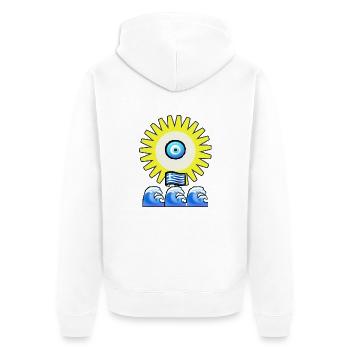 Picsart 25 06 12 21 24 38 167 - Unisex Premium Bio Zip Hoodie - Weiß - Hinten - Thijin (182cm)