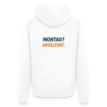 Monday Rejected Graphic T-Shirt - Unisex Premium Organic Zip Hoodie - white - Back - Thijin (182cm)