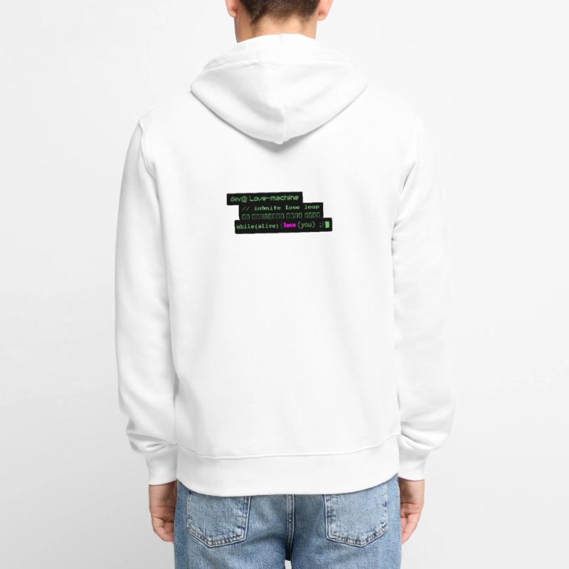 Romantic Geek Design for Developer: Loop i Unisex Premium Organic Zip Hoodie