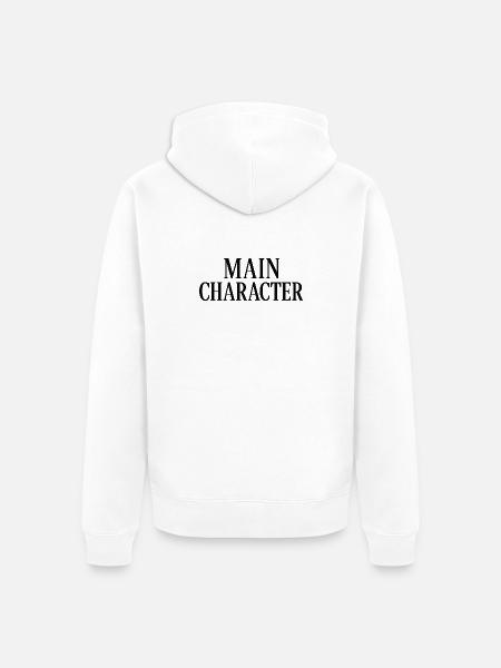 Main Character - Unisex Premium Organic Zip Hoodie - white