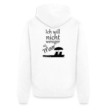 Nicht weniger als Meer Urlaub, Reise, Geschenk - Unisex Premium Bio Zip Hoodie - Weiß - Hinten - Thijin (182cm)