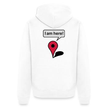 I am here! Google Maps - Veste à capuche bio Premium Unisexe - blanc - Dos - Thijin (182cm)