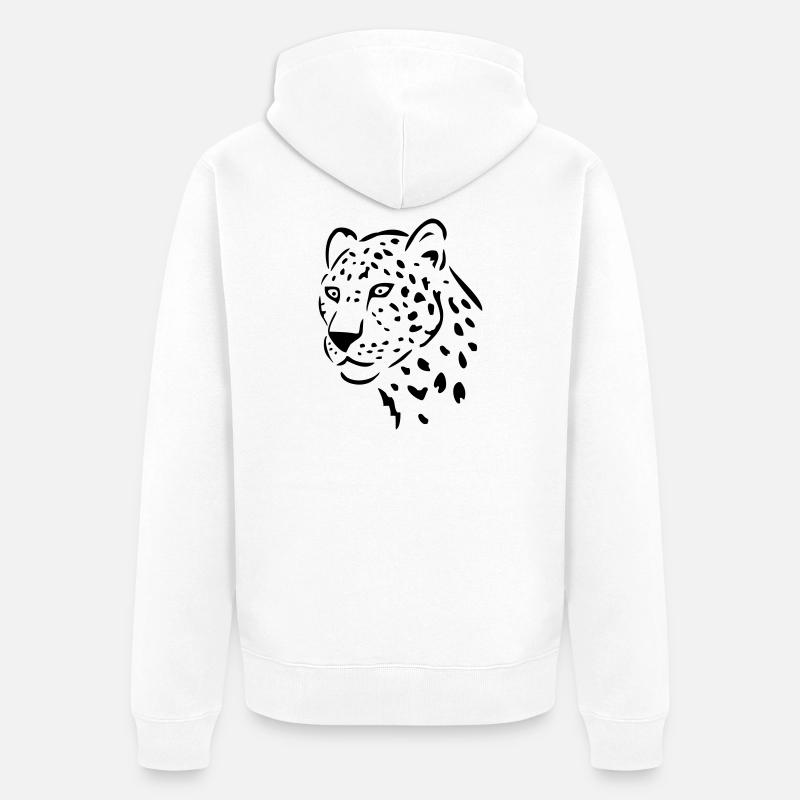 léopard - Veste à capuche bio Premium Unisexe - blanc