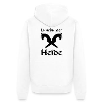 Lüneburger Heide Motiv - Unisex Premium Bio Zip Hoodie - Weiß - Hinten - Thijin (182cm)