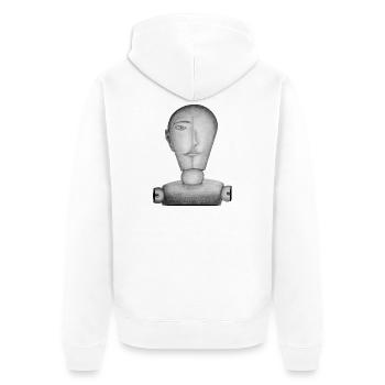 Mannequin dessiné - Veste à capuche bio Premium Unisexe - blanc - Dos - Thijin (182cm)