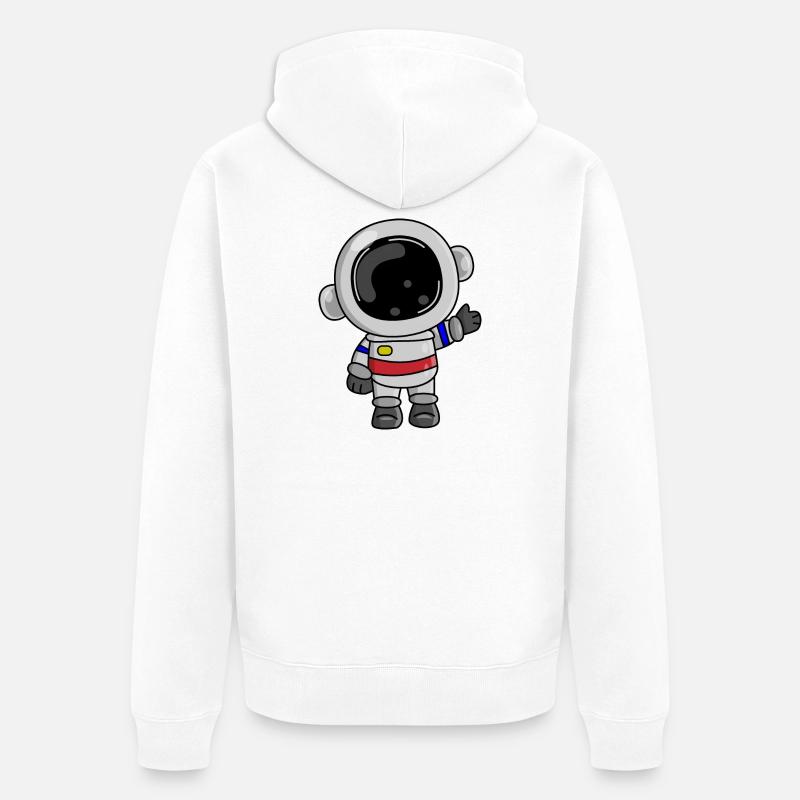 Astronaute Cosmos Spaceman Space - Veste à capuche bio Premium Unisexe - blanc