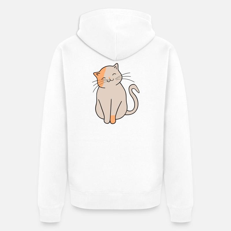 Chat - Veste à capuche bio Premium Unisexe - blanc
