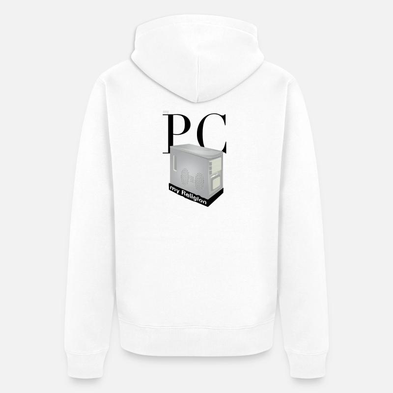 mon PC ma religion - Veste à capuche bio Premium Unisexe - blanc