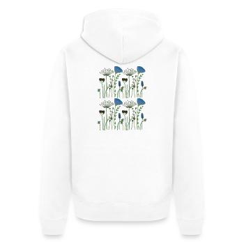 Dried flowers - Unisex Premium Organic Zip Hoodie - white - Back - Thijin (182cm)