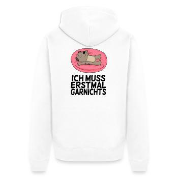 Lustiger Spruch lustige Sprüche - Unisex Premium Bio Zip Hoodie - Weiß - Hinten - Thijin (182cm)