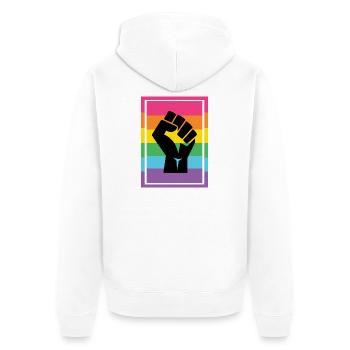 LGBT Pride Month - Pride Lives Matter - Unisex Premium Bio Zip Hoodie - Weiß - Hinten - Thijin (182cm)