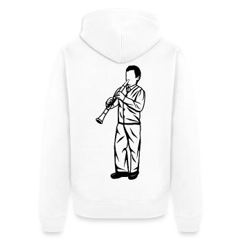 Klarinette Kind - Unisex Premium Bio Zip Hoodie - Weiß - Hinten - Thijin (182cm)