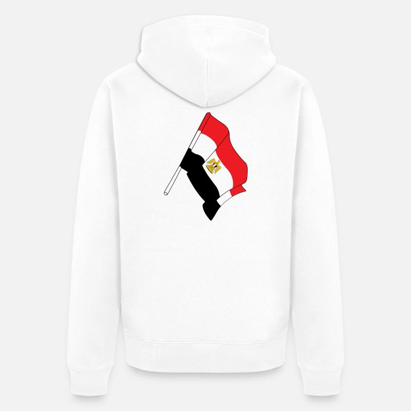 Drapeau : Égypte - Veste à capuche bio Premium Unisexe - blanc