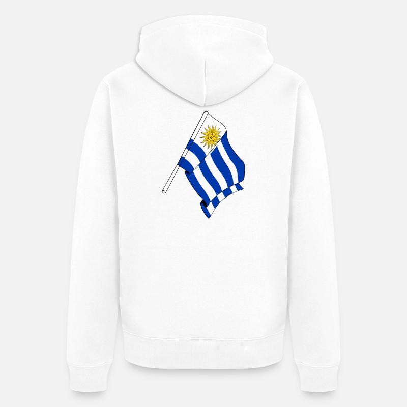 Drapeau de l’Uruguay - Veste à capuche bio Premium Unisexe - blanc