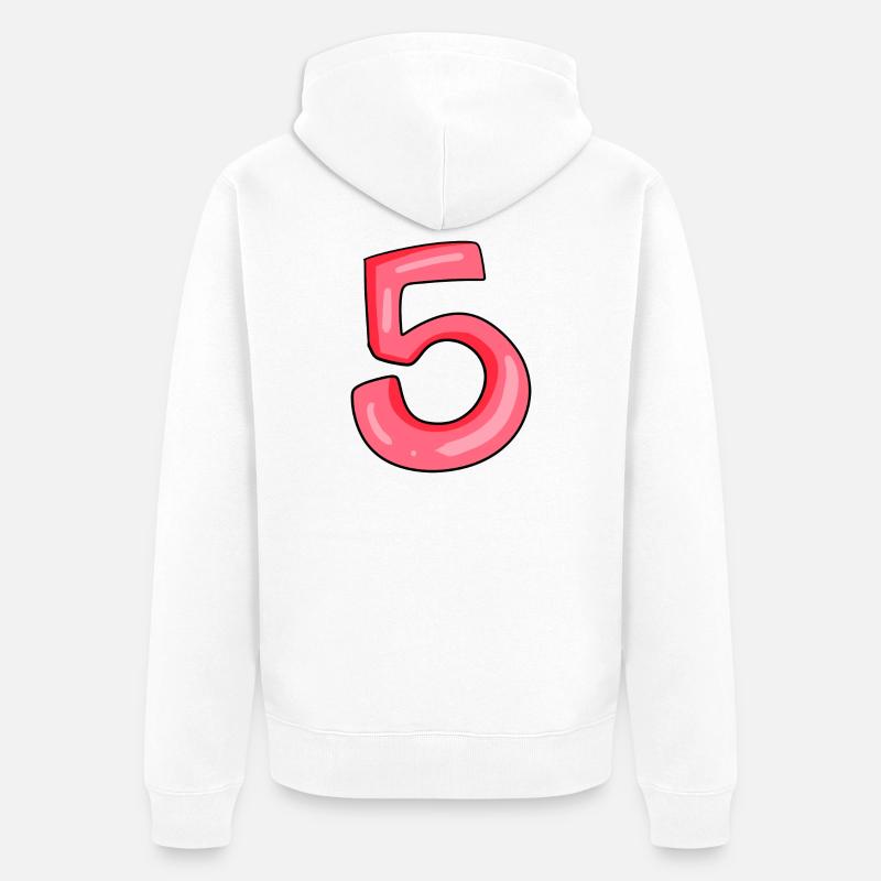 Numéro 5 Numéro - Veste à capuche bio Premium Unisexe - blanc