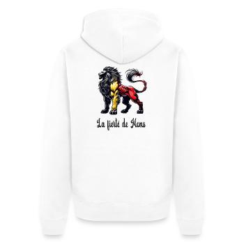 Mons lion flag design - Unisex Premium Organic Zip Hoodie - white - Back - Thijin (182cm)
