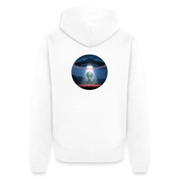 UFO They are watching. - Unisex Premium Organic Zip Hoodie - white - Back - Thijin (182cm)