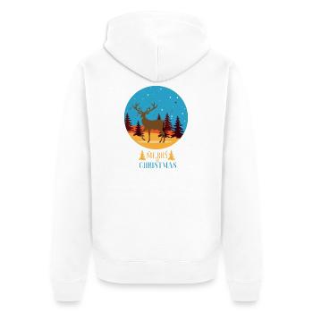 Frohe Weihnachten - Unisex Premium Bio Zip Hoodie - Weiß - Hinten - Thijin (182cm)