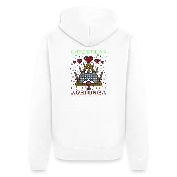Weihnachten - Unisex Premium Bio Zip Hoodie - Weiß - Hinten - Thijin (182cm)