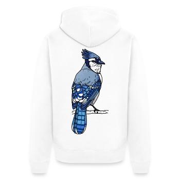 Blue jay - Unisex Premium Organic Zip Hoodie - white - Back - Thijin (182cm)