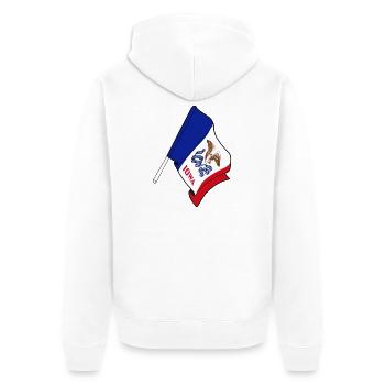 Drapeau de l’Iowa - Veste à capuche bio Premium Unisexe - blanc - Dos - Thijin (182cm)