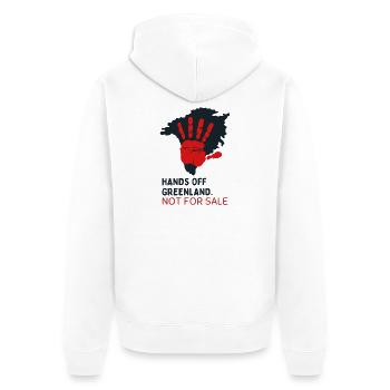 Hands Off Greenland n’est pas à vendre - Veste à capuche bio Premium Unisexe - blanc - Dos - Thijin (182cm)