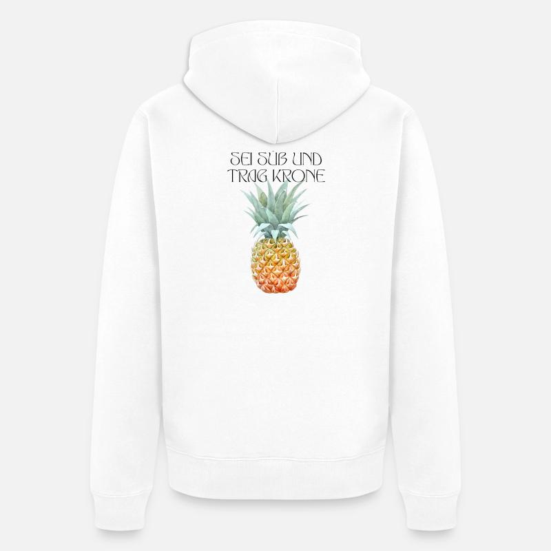 Sei süß und trag Krone - Unisex Premium Bio Zip Hoodie - Weiß