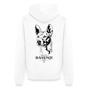 Basenji Papa Chien Chien Dire Wilsigns - Veste à capuche bio Premium Unisexe - blanc - Dos - Thijin (182cm)