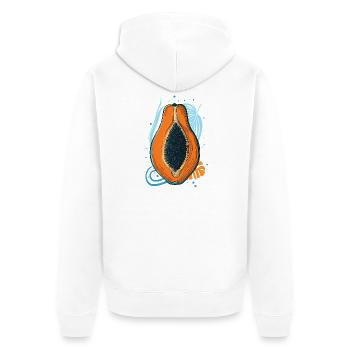 Papaya - Unisex Premium Bio Zip Hoodie - Weiß - Hinten - Thijin (182cm)