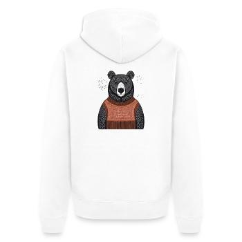 Ours douillet - Veste à capuche bio Premium Unisexe - blanc - Dos - Thijin (182cm)