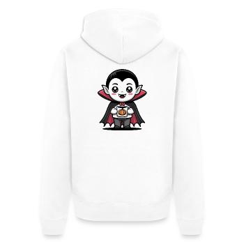 Motif citrouille vampire d'Halloween - Veste à capuche bio Premium Unisexe - blanc - Dos - Thijin (182cm)