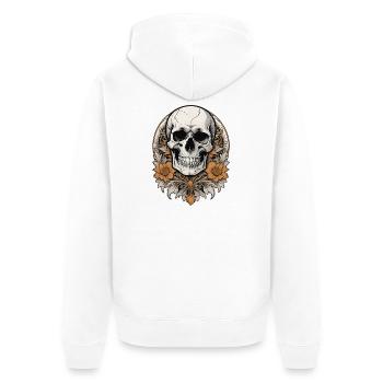 Skull - Unisex Premium Bio Zip Hoodie - Weiß - Hinten - Thijin (182cm)