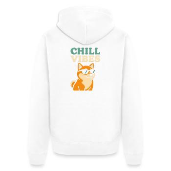 Thé Shiba Chill Vibes - Veste à capuche bio Premium Unisexe - blanc - Dos - Thijin (182cm)