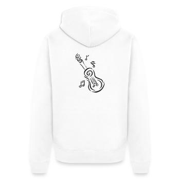 Spiralförmige Gitarre mit Noten - Unisex Premium Bio Zip Hoodie - Weiß - Hinten - Thijin (182cm)