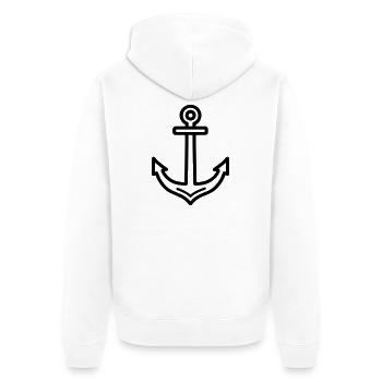 Anchor - Unisex Premium Organic Zip Hoodie - white - Back - Thijin (182cm)