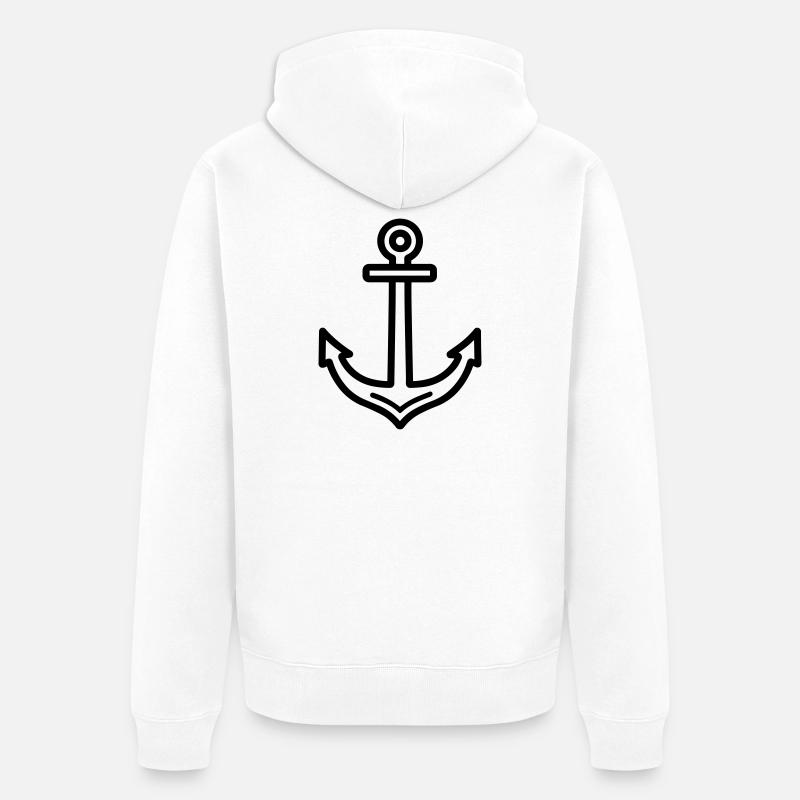 ancre - Veste à capuche bio Premium Unisexe - blanc