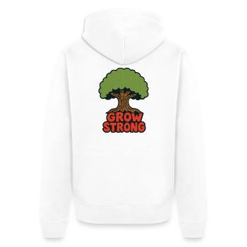 Grow Strong Tree Retro - Unisex Premium Organic Zip Hoodie - white - Back - Thijin (182cm)