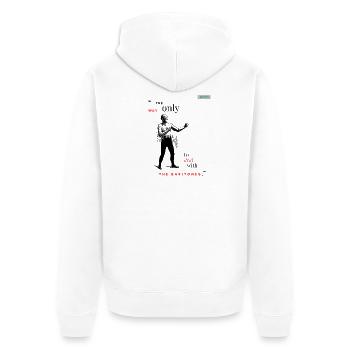 BARITONES PARODY design 001 - Unisex Premium Organic Zip Hoodie - white - Back - Thijin (182cm)