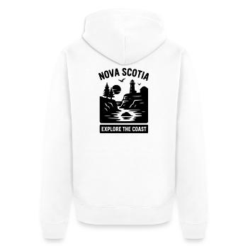 Nova Scotia East Coast - Unisex Premium Organic Zip Hoodie - white - Back - Thijin (182cm)