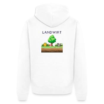 Farmer Pixel World Rural Scene - Unisex Premium Organic Zip Hoodie - white - Back - Thijin (182cm)