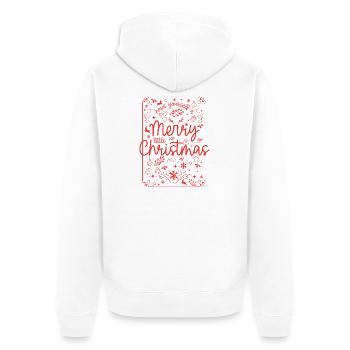 Frohe Weihnachten Rote Schrift - Unisex Premium Bio Zip Hoodie - Weiß - Hinten - Thijin (182cm)