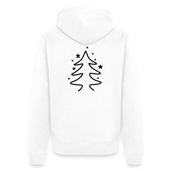 Sapin de Noël minimaliste avec des étoiles - Veste à capuche bio Premium Unisexe - blanc - Dos - Thijin (182cm)