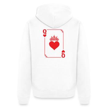 Carte de Cœur Reine Couples Adorable Mignonne - Veste à capuche bio Premium Unisexe - blanc - Dos - Thijin (182cm)
