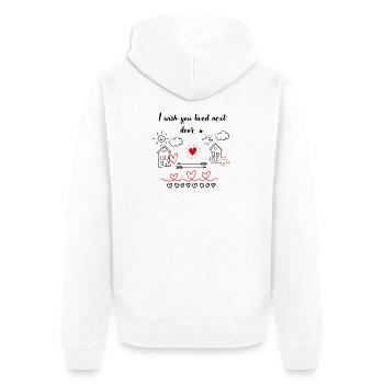 Je savais que tu habitais à côté - Veste à capuche bio Premium Unisexe - blanc - Dos - Thijin (182cm)