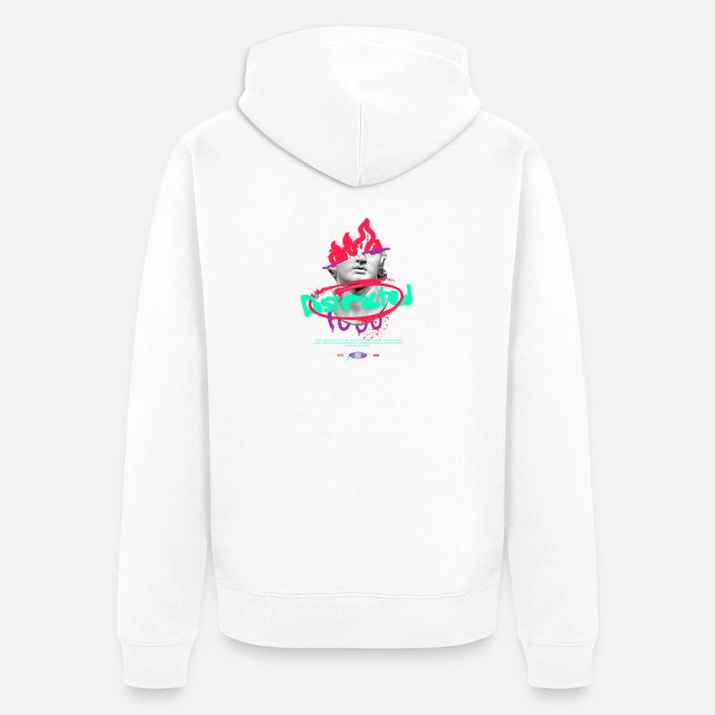 Collage de bustes graffitis au néon - Veste à capuche bio Premium Unisexe - blanc