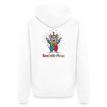 Confettis de fête foraine, Chemise costume amusante et mignonne - Veste à capuche bio Premium Unisexe - blanc - Dos - Thijin (182cm)